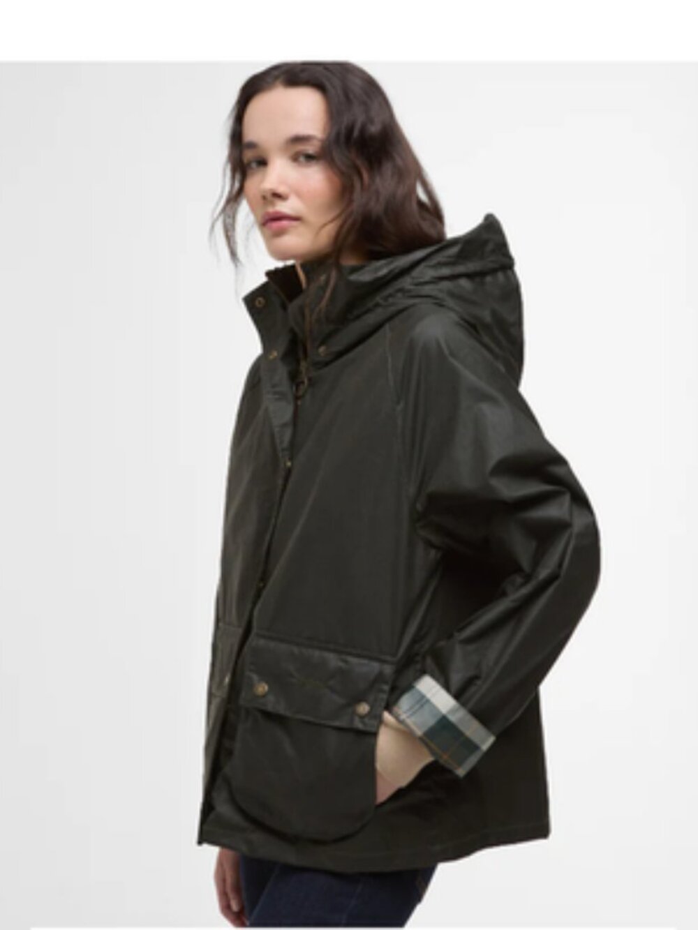 NEW BARBOUR WOMEN’S Hollies Waxed Water Repellent Jacket in Olive Sz 6 #WAX317